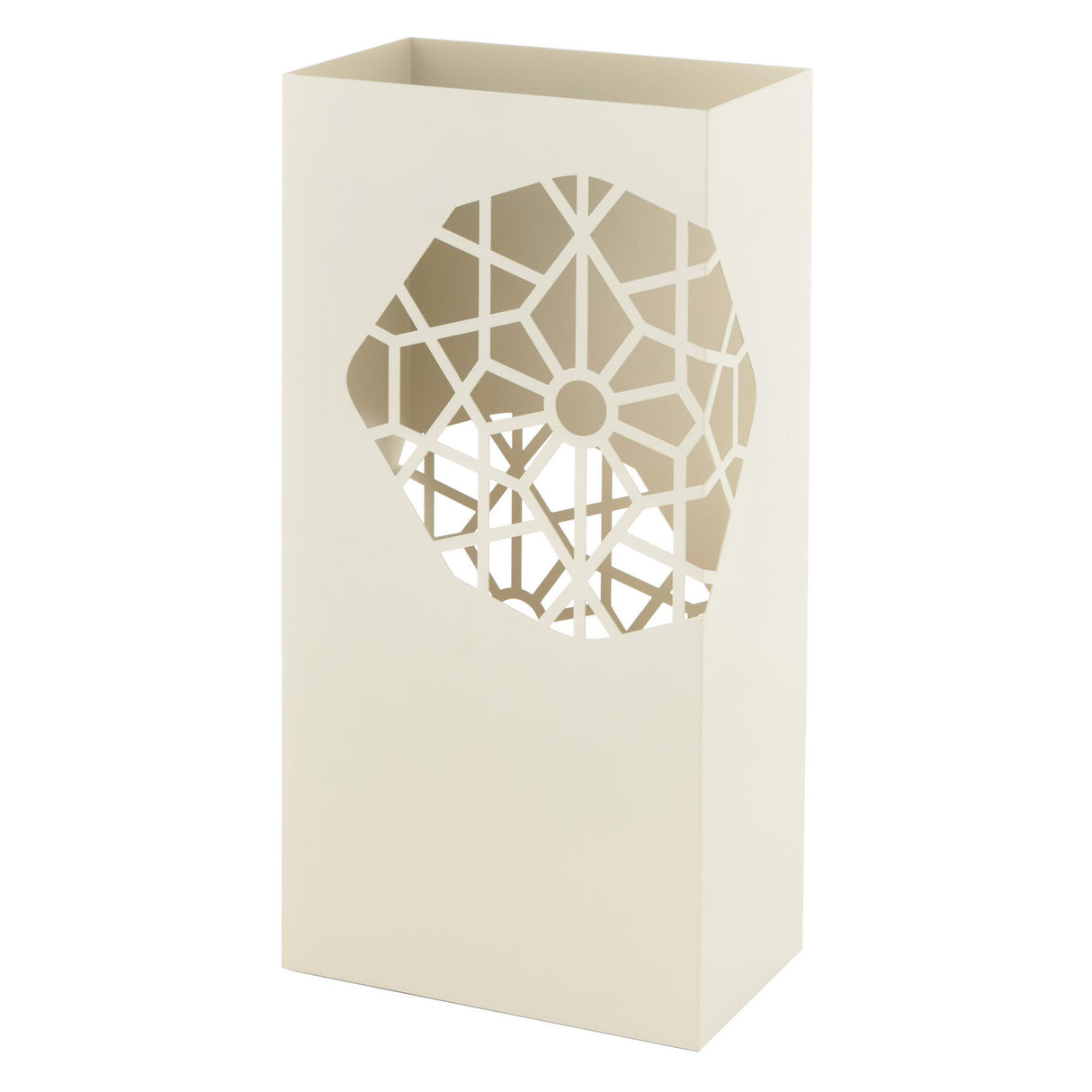 MONTEMAGGI Rectangular Umbrella Stand Flower Motif 50cm White