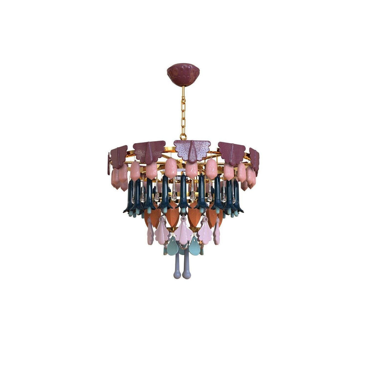 LLADRO' Chandelier Seasons 70 cm Autunno 65x70cm Porcellana