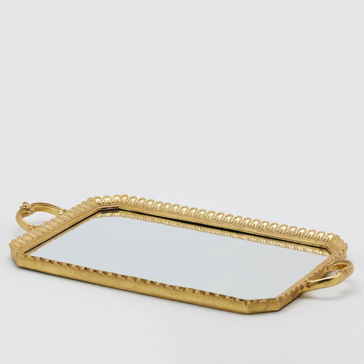 EDG Enzo De Gasperi Vassoio Specchio Deco 56x30cm Oro Poliresina