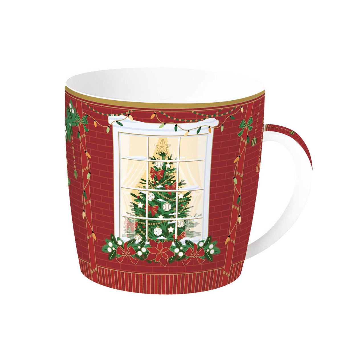 EASY LIFE Festive Avenue Tazza Caffè MUG Natalizia 350ml Porcellana