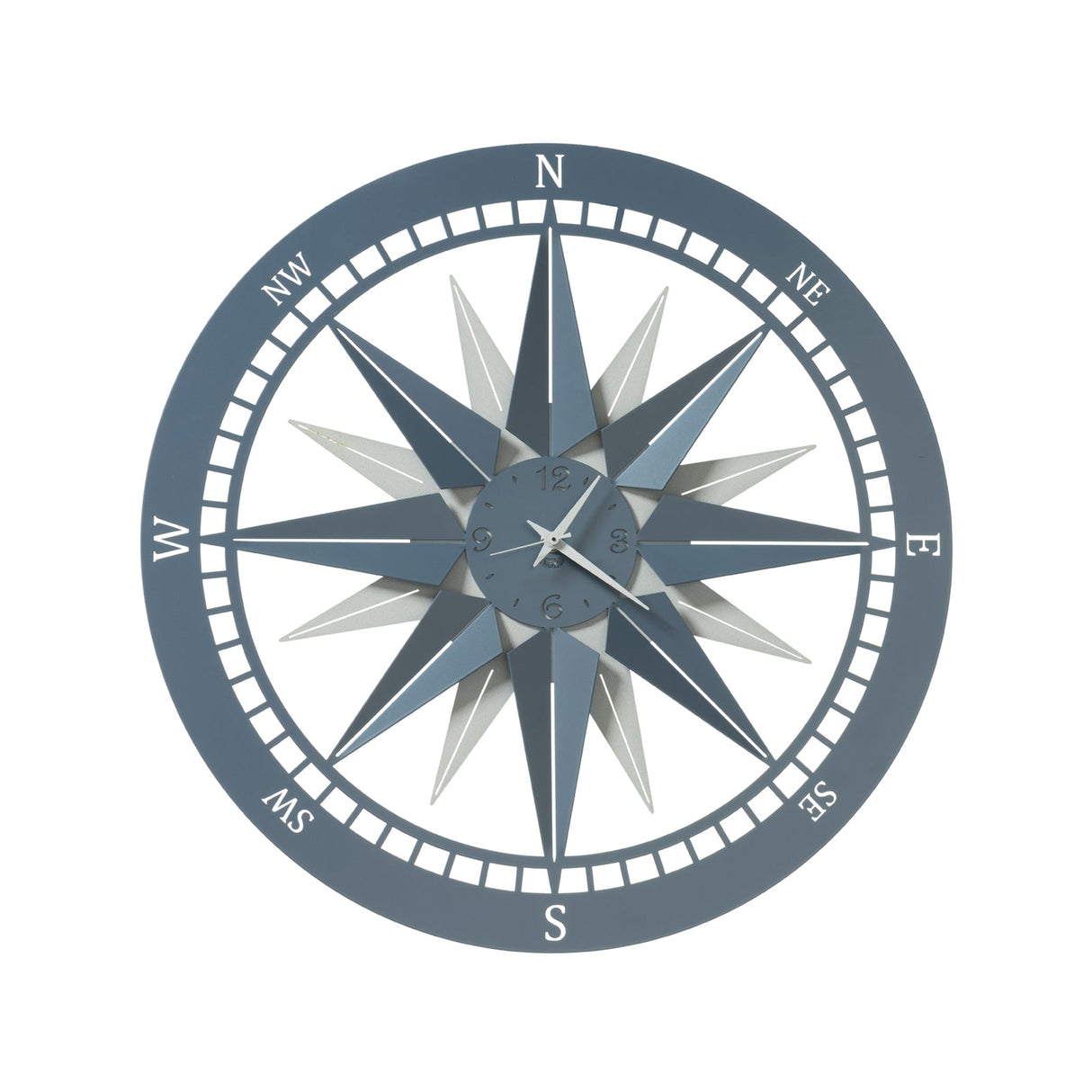 ARTI & MESTIERI Orologio da Parete Particolare Bussola Piccolo Bianco Marmo E Azzurro