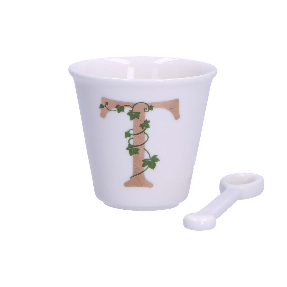 LA PORCELLANA BIANCA - Unico Bicchierino "T" con Cucchiaino 75cc