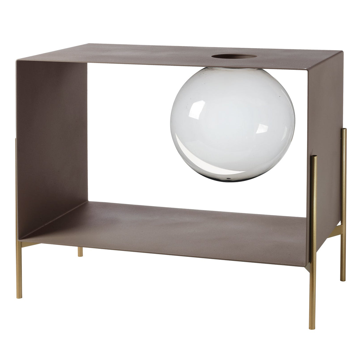 ARTI & MESTIERI Mobile da Soggiorno di Design Globe Grande Fango Base Oro Laccato