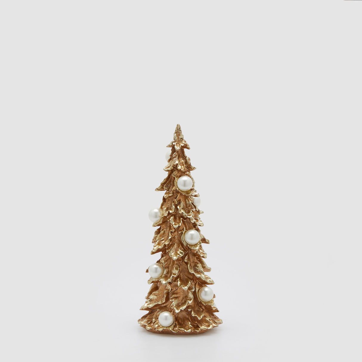 EDG Enzo De Gasperi Decorazione Natalizia Pino Albero di Natale con Perle 34x13cm Oro