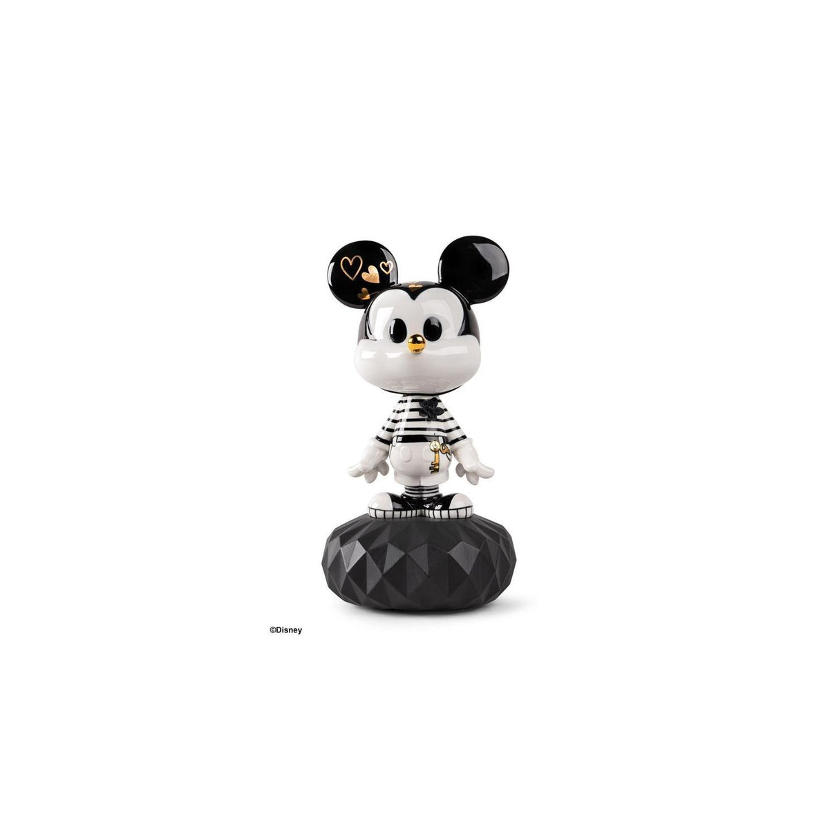 LLADRO' Scultura Mickey in Black And White 31x17cm Porcellana