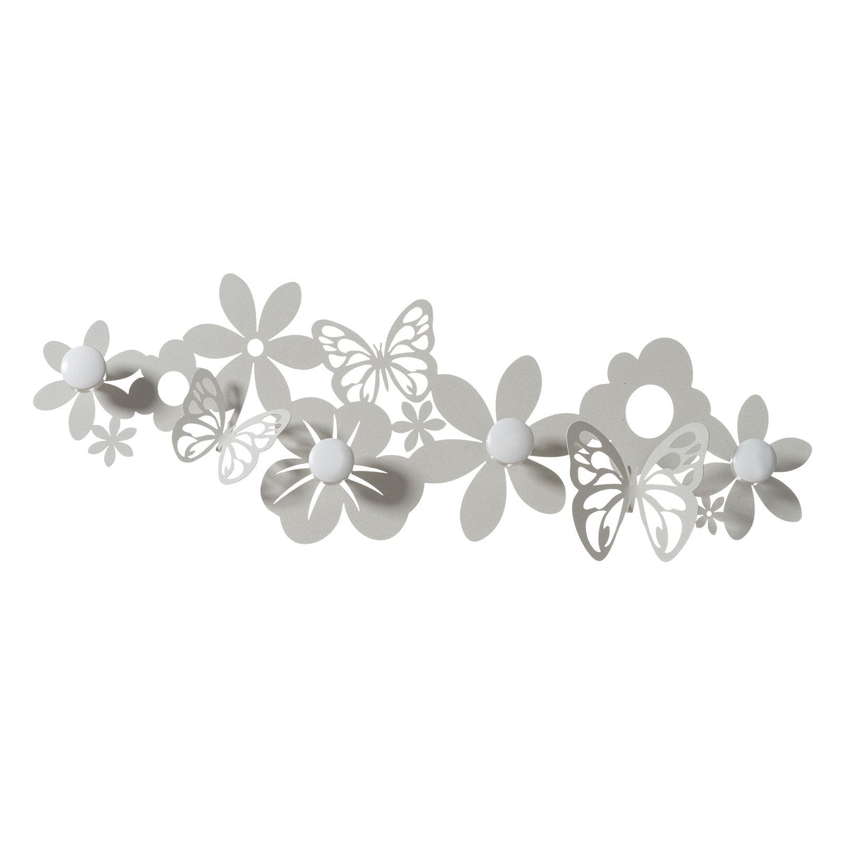 ARTI & MESTIERI Appendiabiti a Muro In Ferro Sfarfalle Avorio