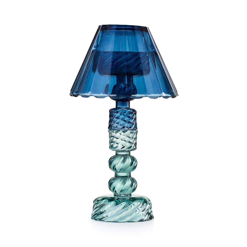 EMÒ ITALIA Candeliere con Paralume Lilla 24cm Blu