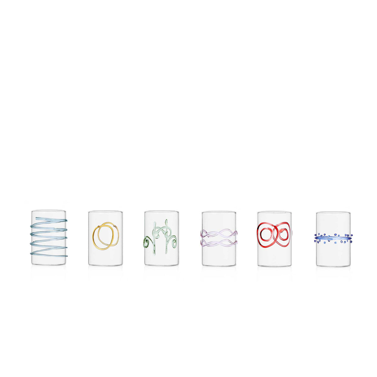 ICHENDORF Decò Arlecchino Set 6 Bicchieri da Liquore 100ml Vetro Borosilicato