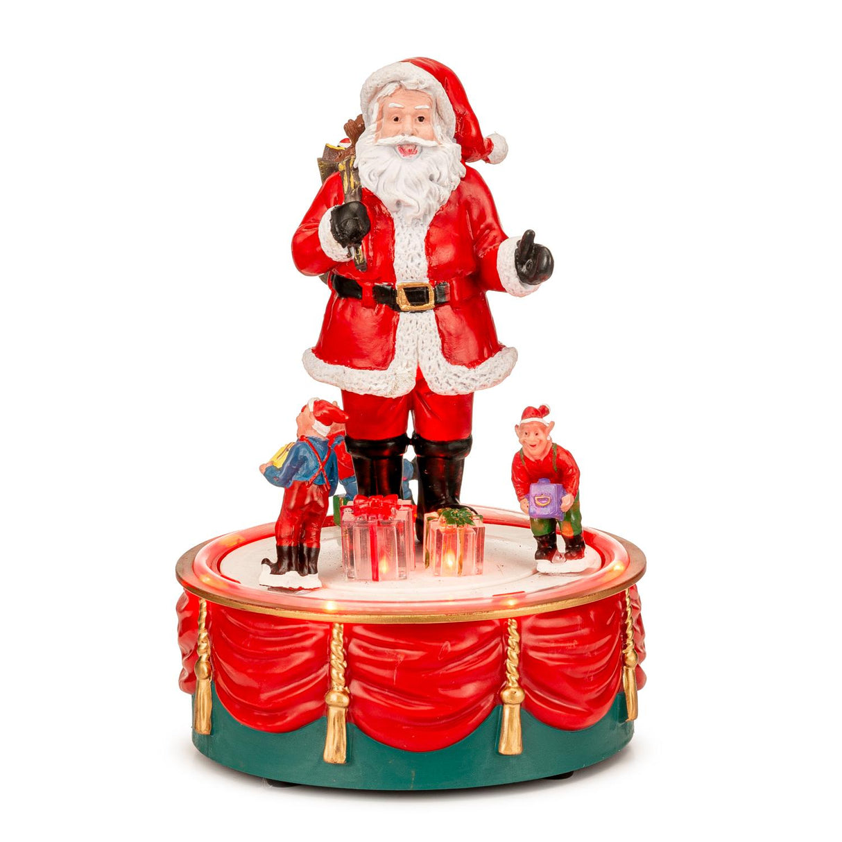 PALAIS ROYAL Carillon Natalizio Babbo Natale con Musica Movimento e LED 13x19cm
