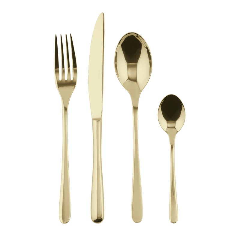 SAMBONET - Taste Champagne Posate 24 Pezzi Servizio Tavola PVD Acciaio Inox