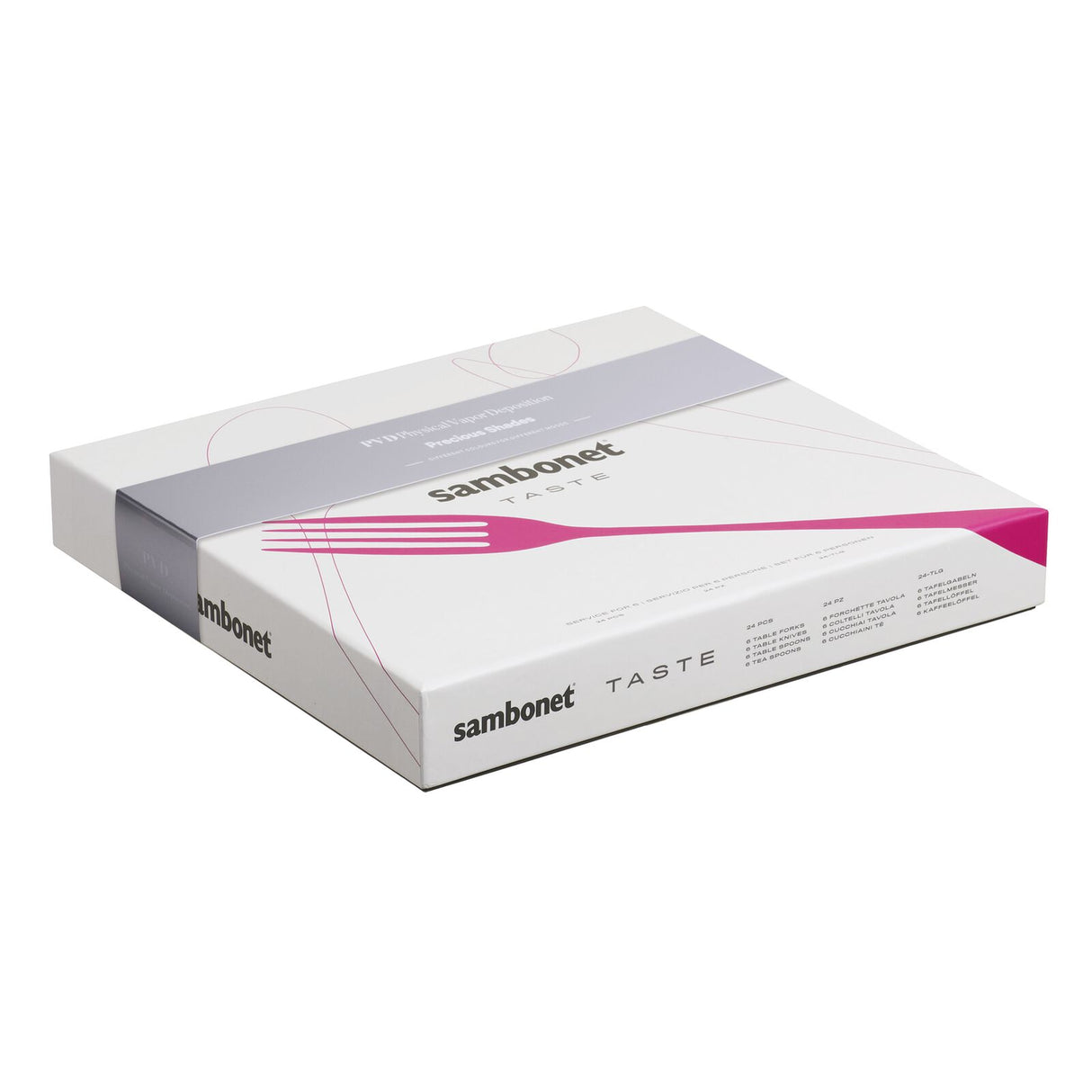 SAMBONET Taste Sevizio Tavola Posate 24 Pezzi Rame Lucido PVD Acciaio Inox