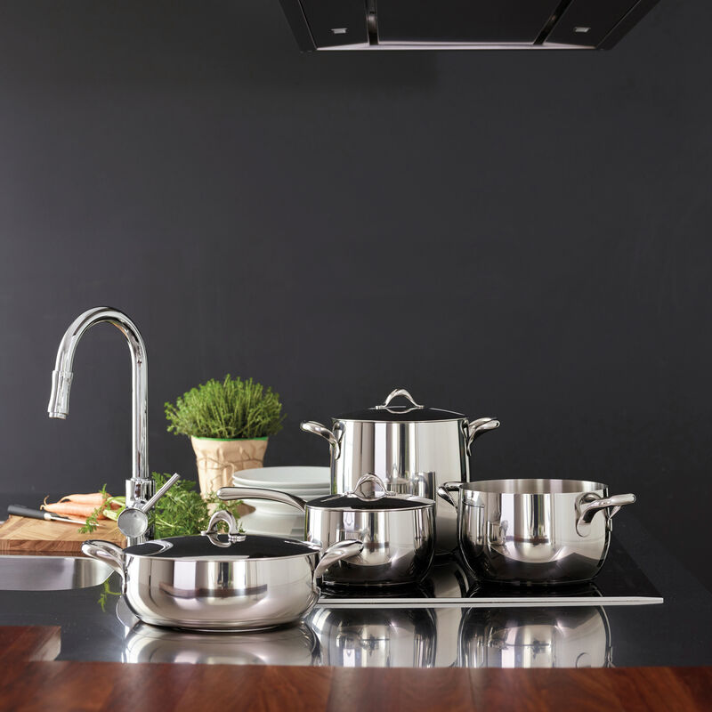 SAMBONET Kikka Batteria Set Pentole 7 Pezzi in Acciaio Inox