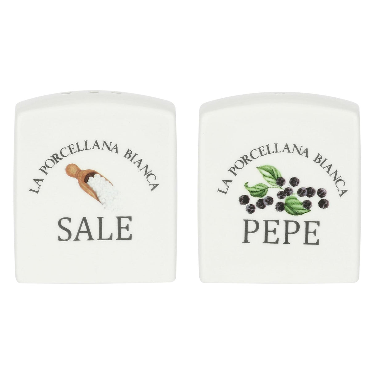 LA PORCELLANA BIANCA Conserva Sale e Pepe Deco 6,5cm Bianco Porcellana