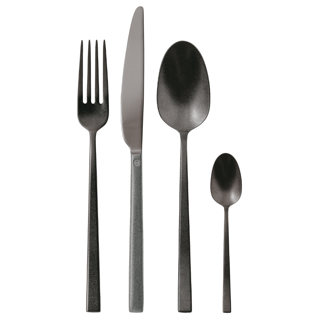 SAMBONET Rock Diamond Black Nero Set Posate 24 Pezzi PVD Acciaio Inox