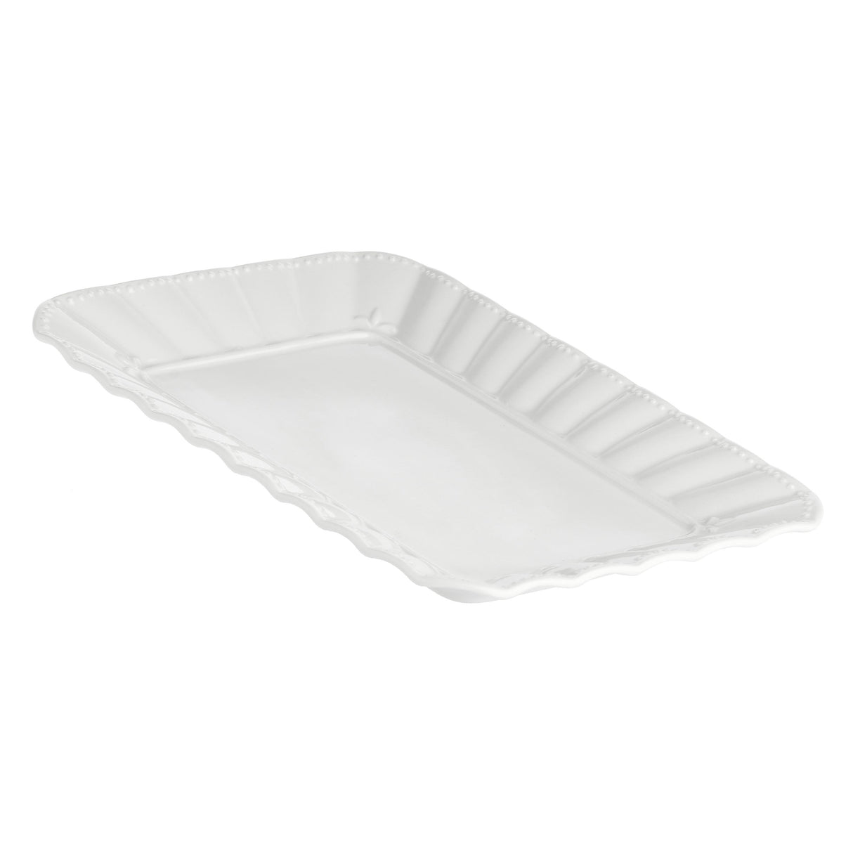 LA PORCELLANA BIANCA Ducale Rectangular Tray 35x26cm White Porcelain