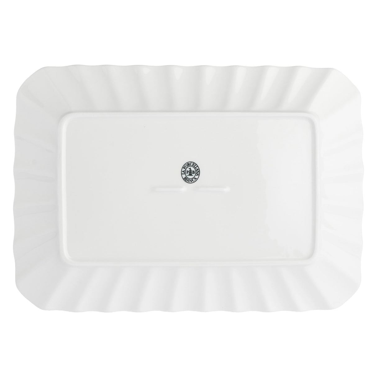 LA PORCELLANA BIANCA Ducale Rectangular Tray 35x26cm White Porcelain