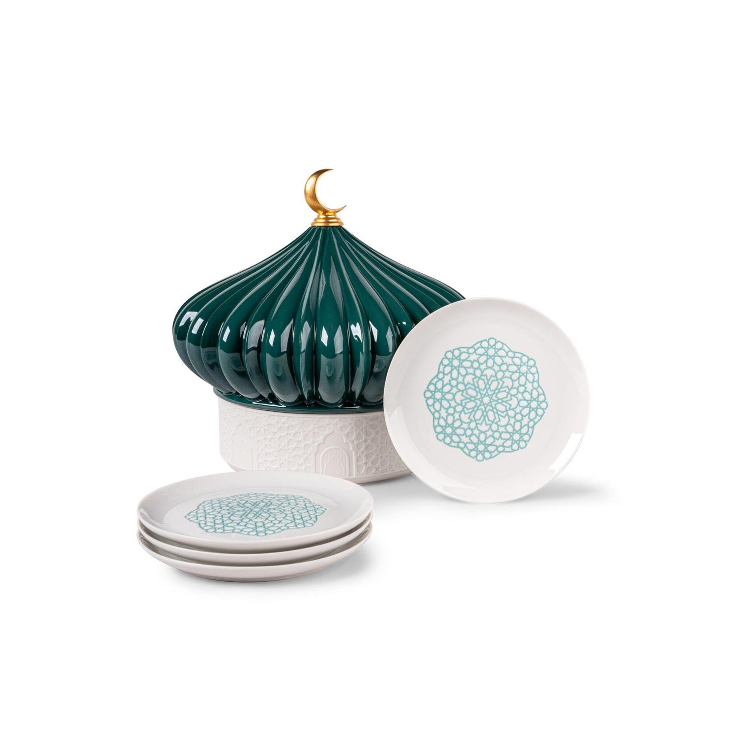 LLADRO' Scatola con Piatti Majestic Nights 23x24cm Porcellana