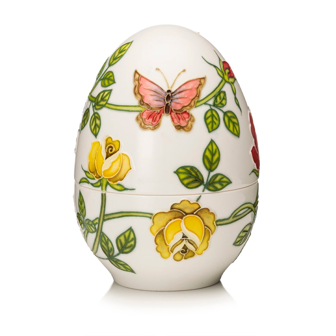 PALAIS ROYAL Scatola Uovo Decorazione Floreale 13cm Pasqua Porcellana