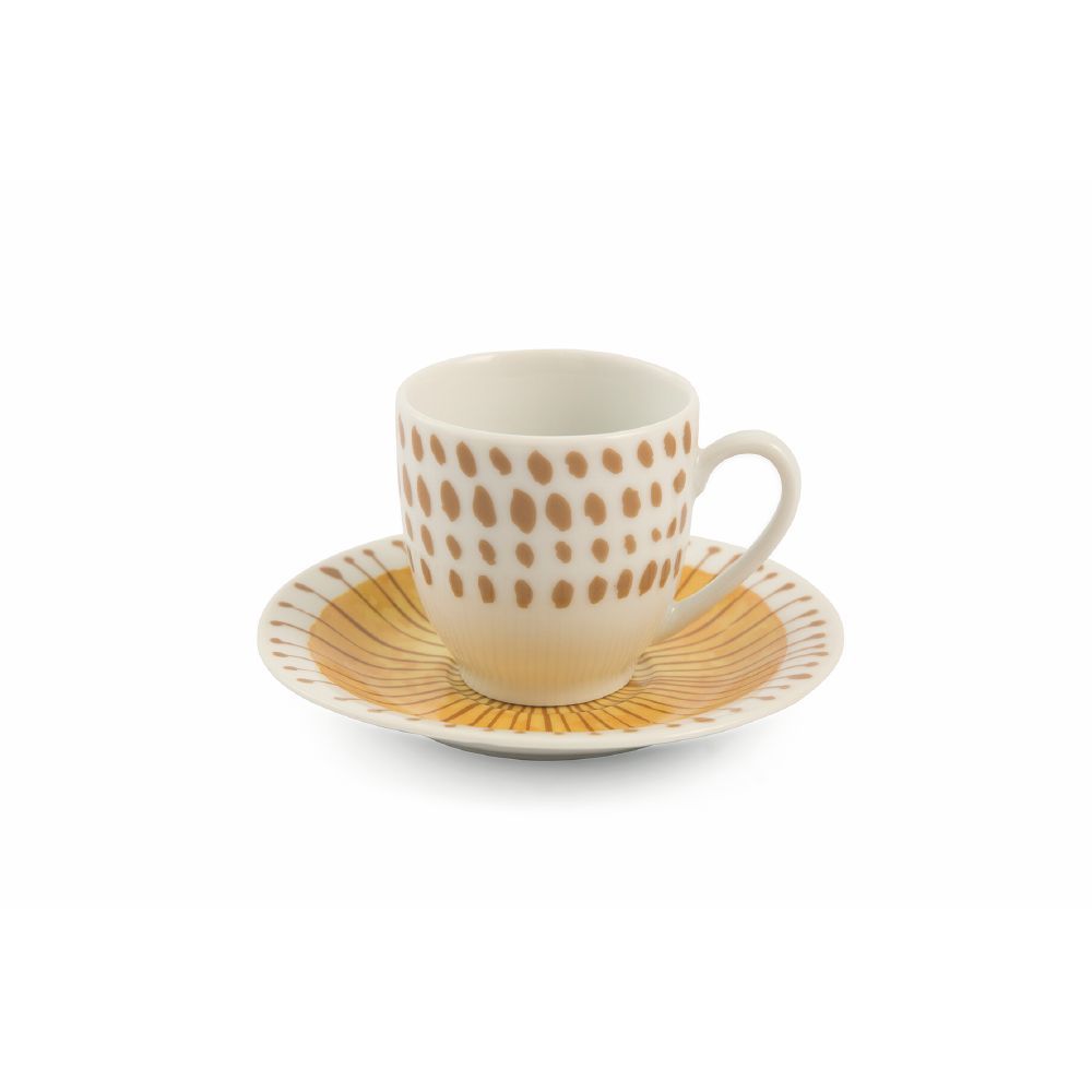 VILLA D'ESTE HOME TIVOLI Marea Tazza Caffè con Piattino Set 6 Tazzine 100ml Porcellana