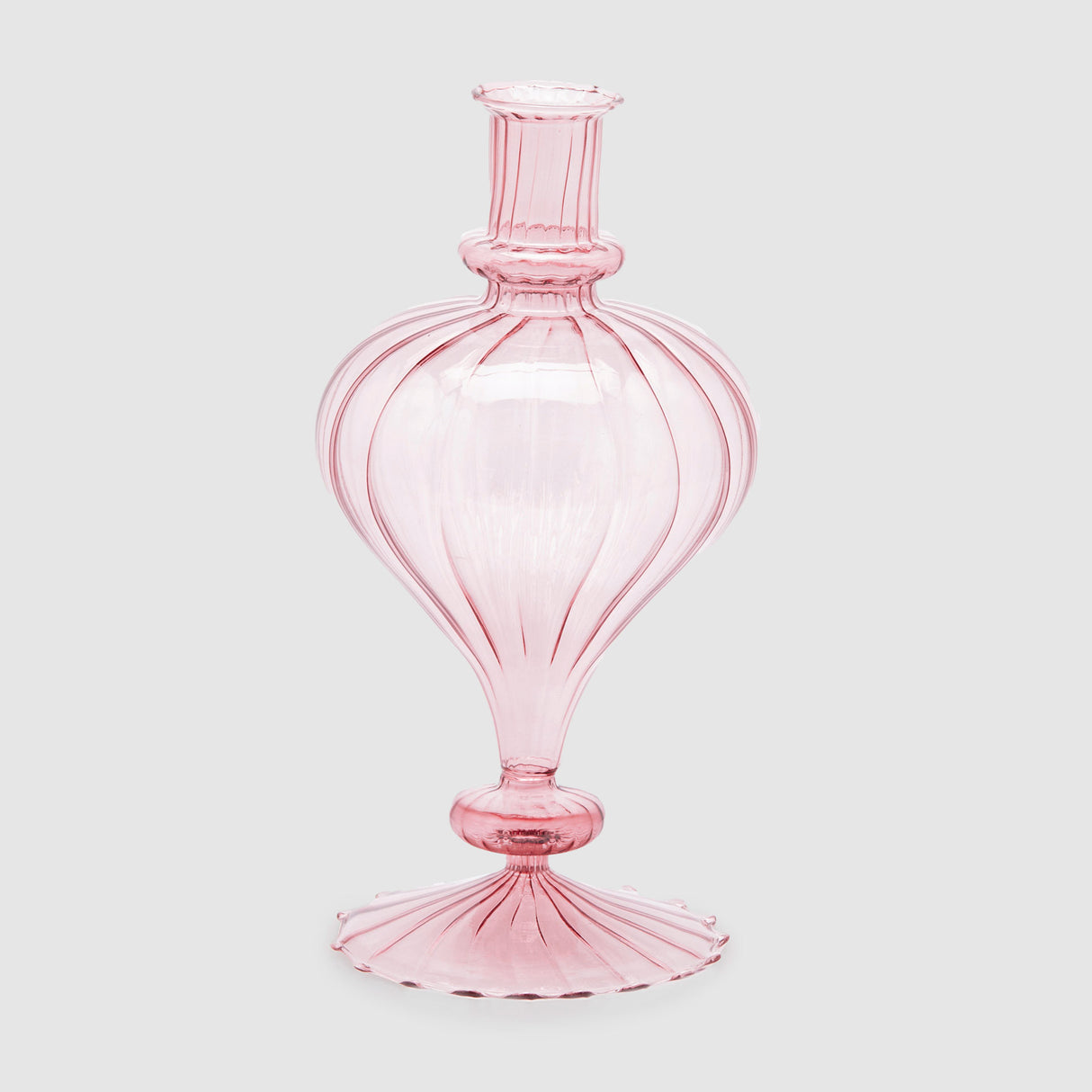 EDG Enzo De Gasperi Vaso Monofiore Goccia 30cm Rosa Vetro