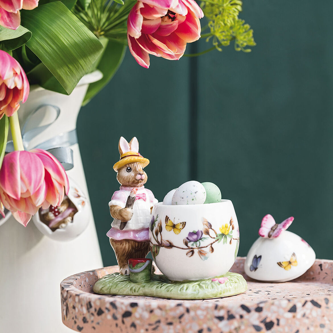 VILLEROY & BOCH - Bunny Tales Barattolo Uovo di Pasqua Anna 10cm Decorazione Pasquale