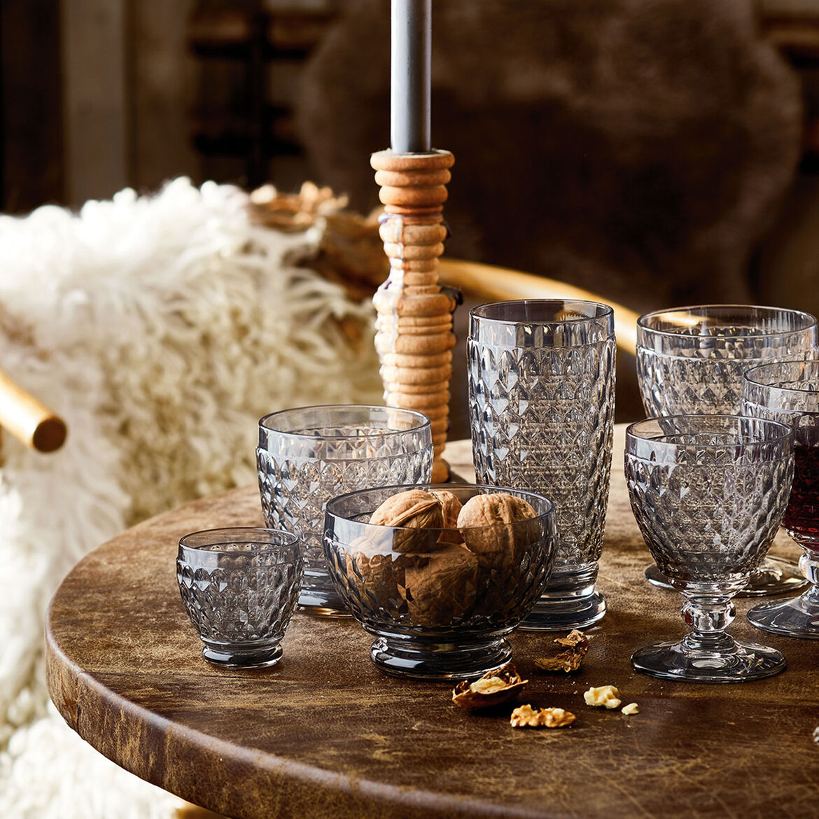 VILLEROY & BOCH Boston Colored 4 Pieces Gray White Wine Glass 125ml Crystal