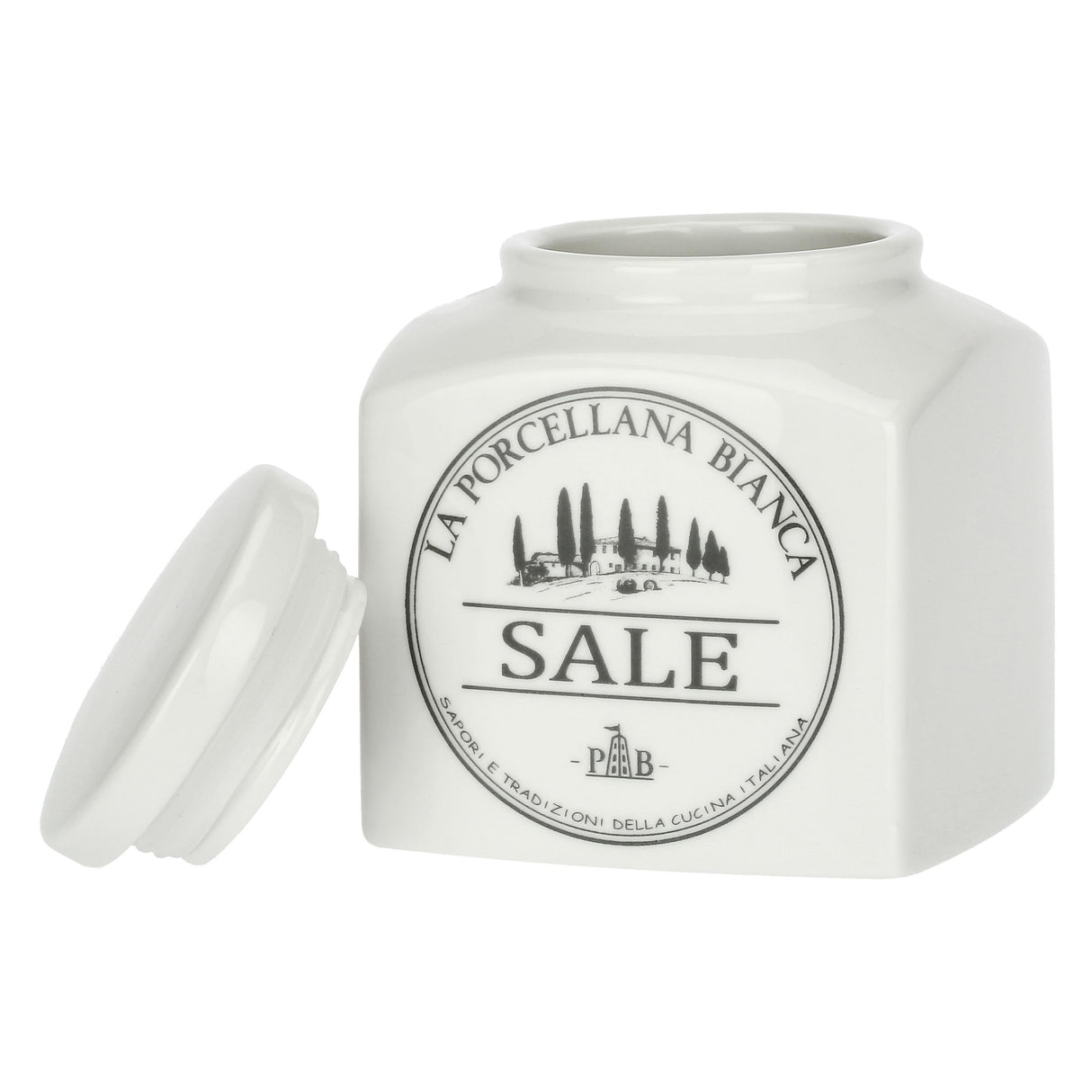 LA PORCELLANA BIANCA Conserva Barattolo Contenitore Sale 1,1 L