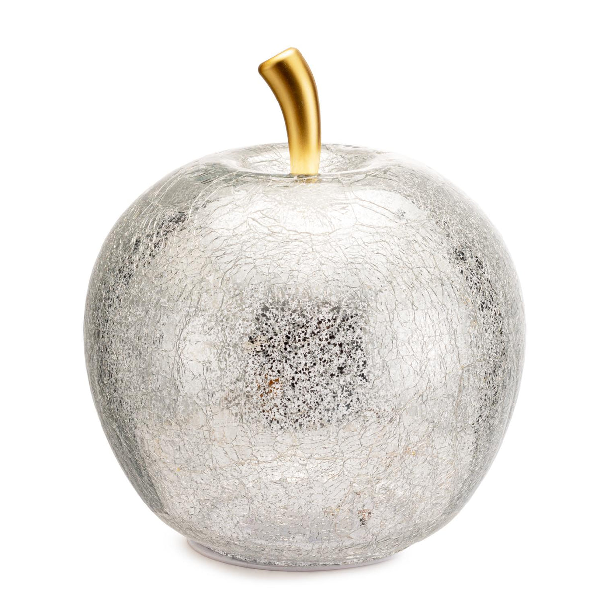 PALAIS ROYAL Mela Argento con LED Decorazione Natalizia 22x24cm Vetro