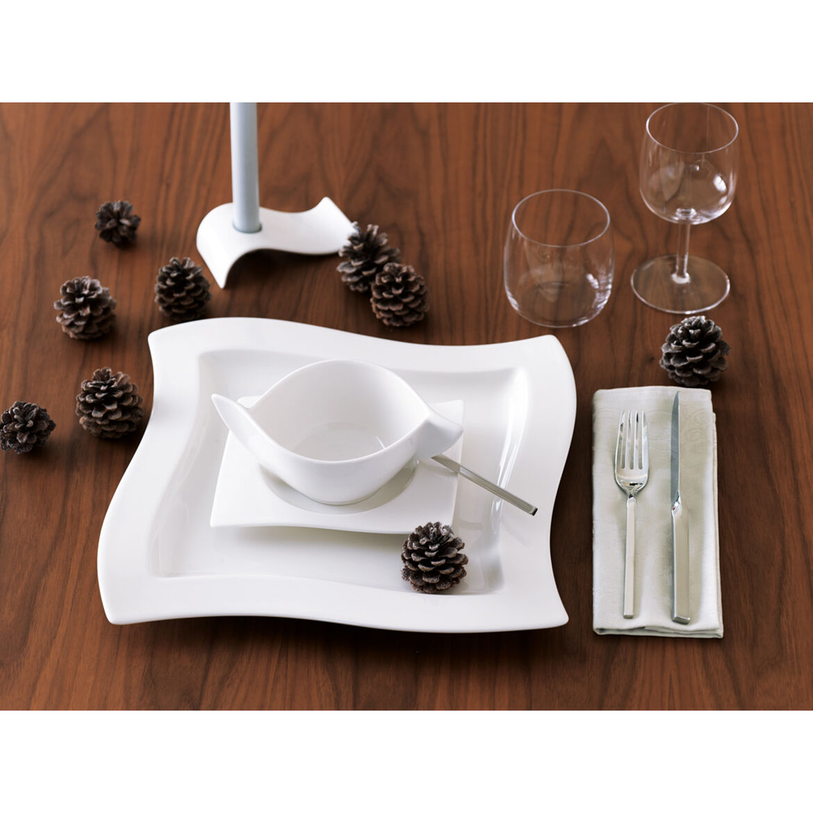 VILLEROY & BOCH - NewWave Piatto da Portata Quadrato 34X34cm Porcellana