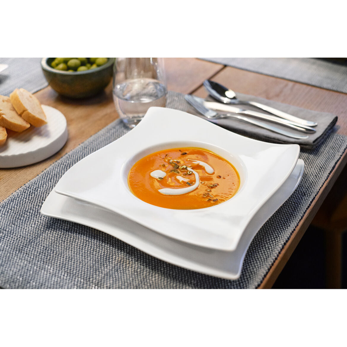 VILLEROY & BOCH - NewWave Piatto da Portata Quadrato 34X34cm Porcellana