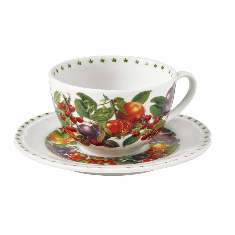 BRANDANI Le Primizie Set 2 Pezzi Tazza Tè con Piattini 15cm Porcellana