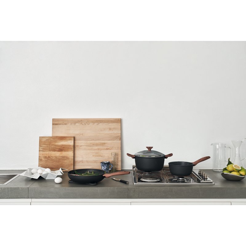 SAMBONET - High Casserole with Handle Rock & Rose Black 18cm