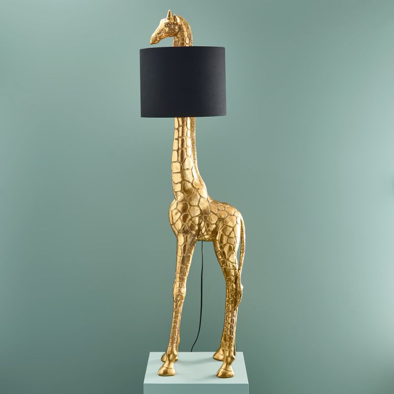 WERNS Lampada da Terra Giraffa Oro Nero GiGi 50x40x171cm