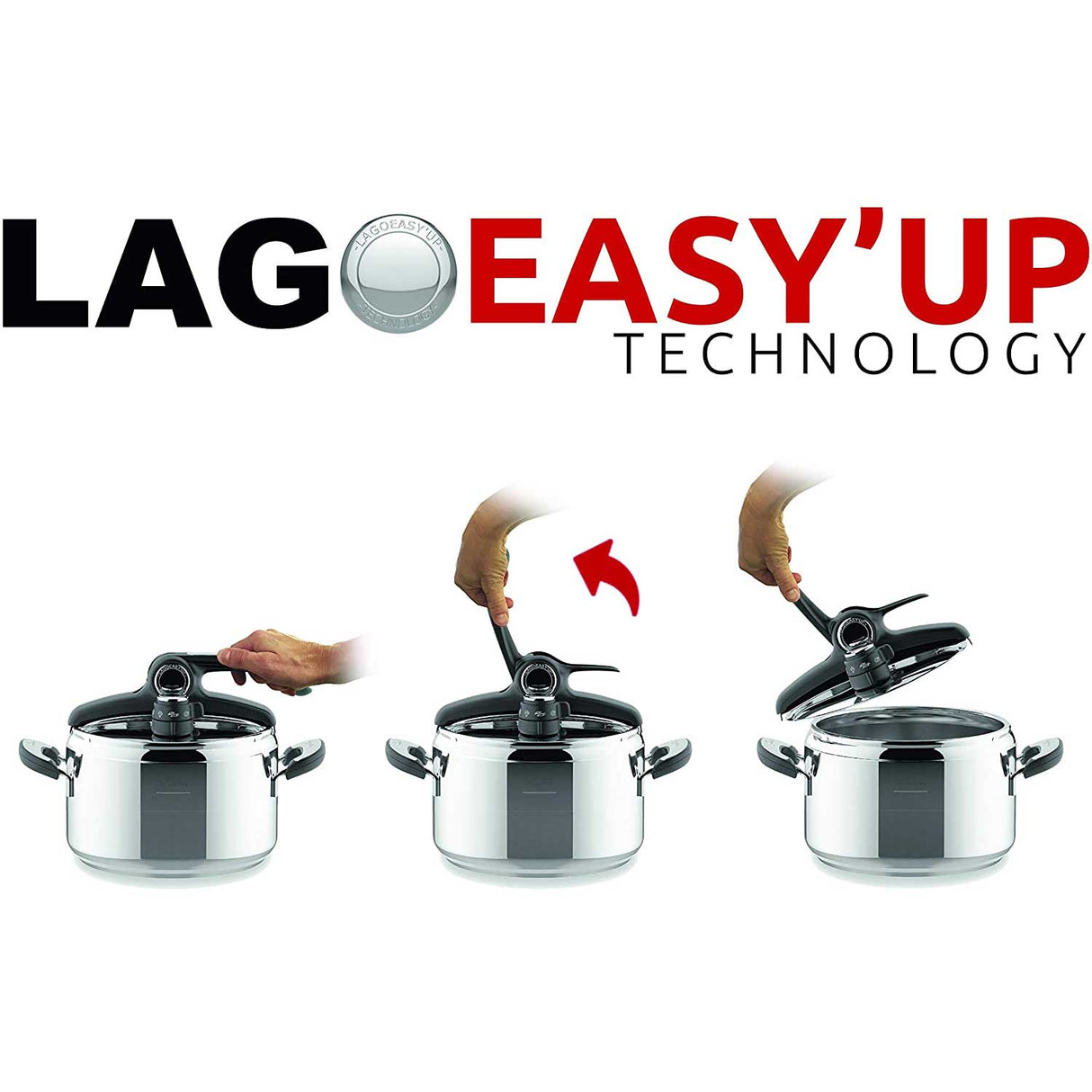 LAGOSTINA - Novia Vitamin Lagoeasy'Up Pressure Cooker 7L 18/10 Stainless Steel