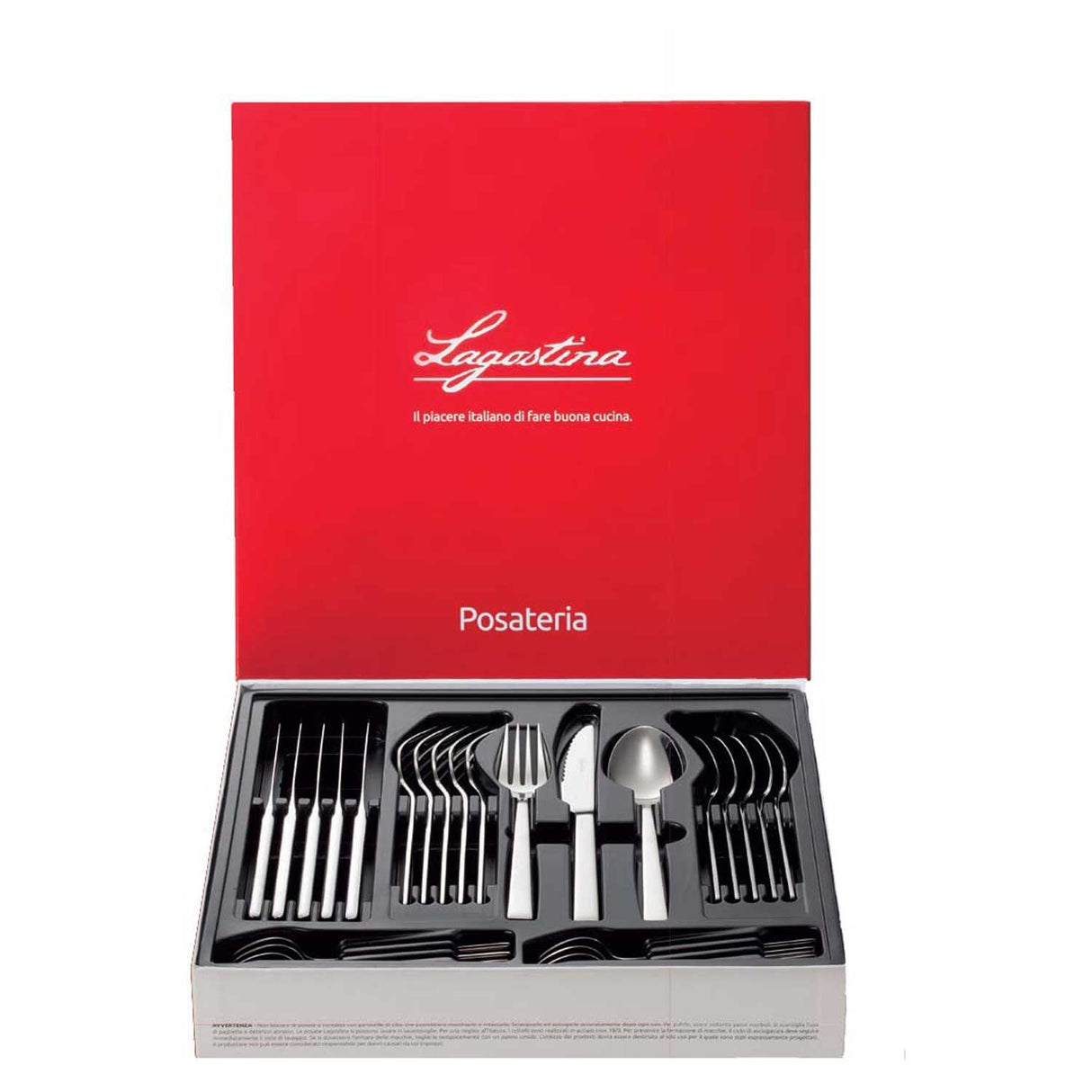 LAGOSTINA Maia Set Posate per 6 Persone 24 Pezzi Acciaio Inox 18/10