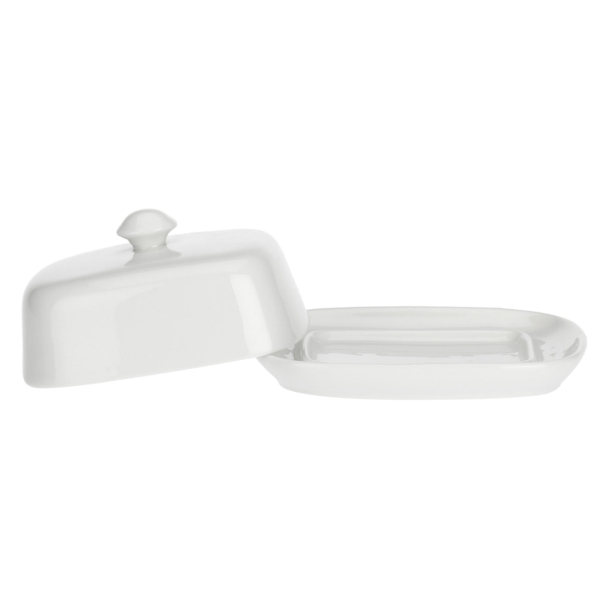 LA PORCELLANA BIANCA Terrine Burriera con Coperchio 18x14cm Bianco Porcellana