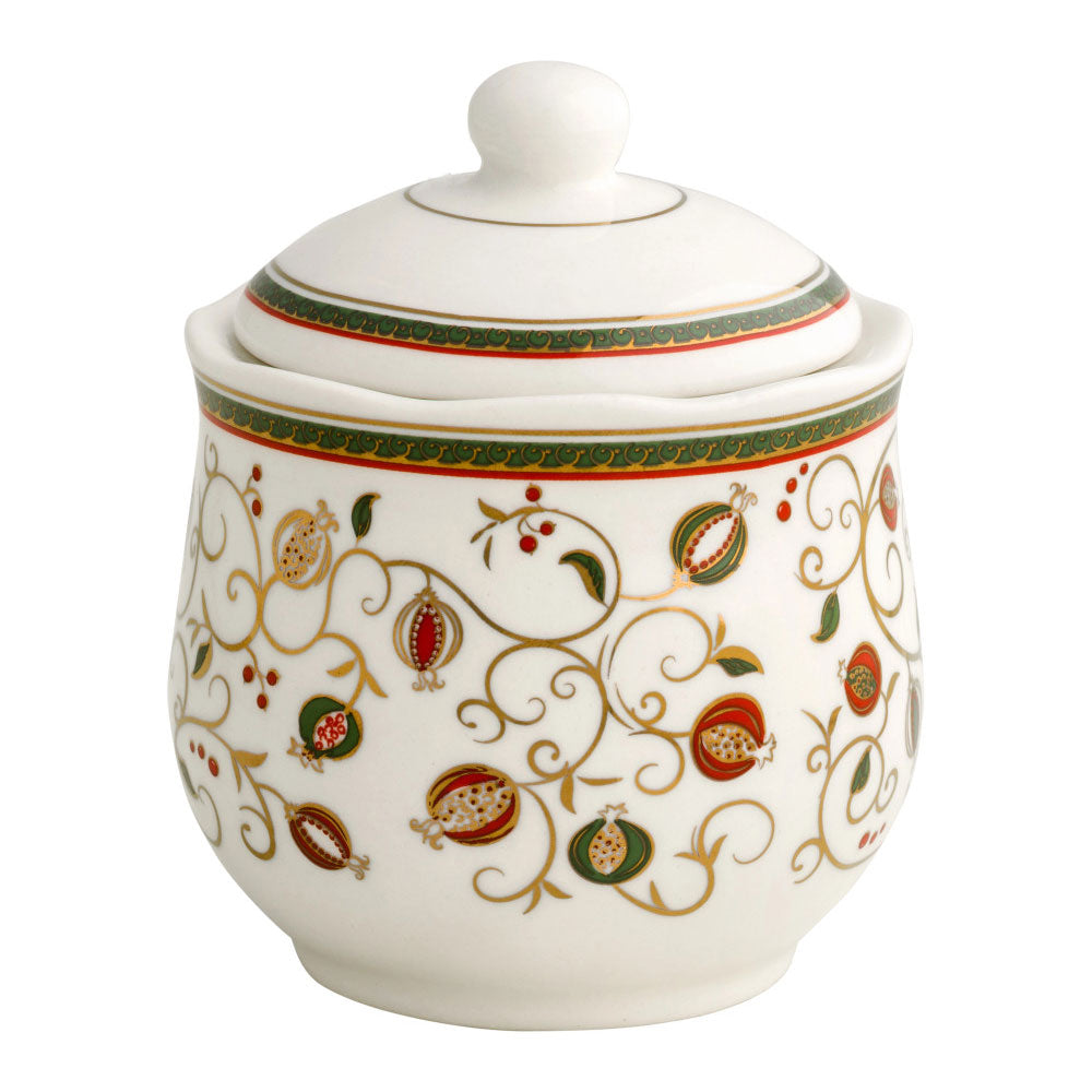 BRANDANI Tempo di Festa Zuccheriera 11,5x10cm Tavola Natalizia Natale Porcellana