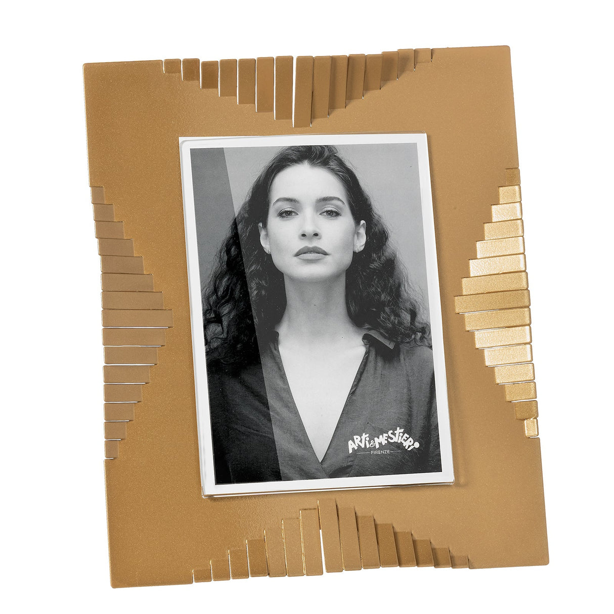 ARTI & MESTIERI Portafoto di Design Riviera Grande Oro Laccato 22x27,3cm