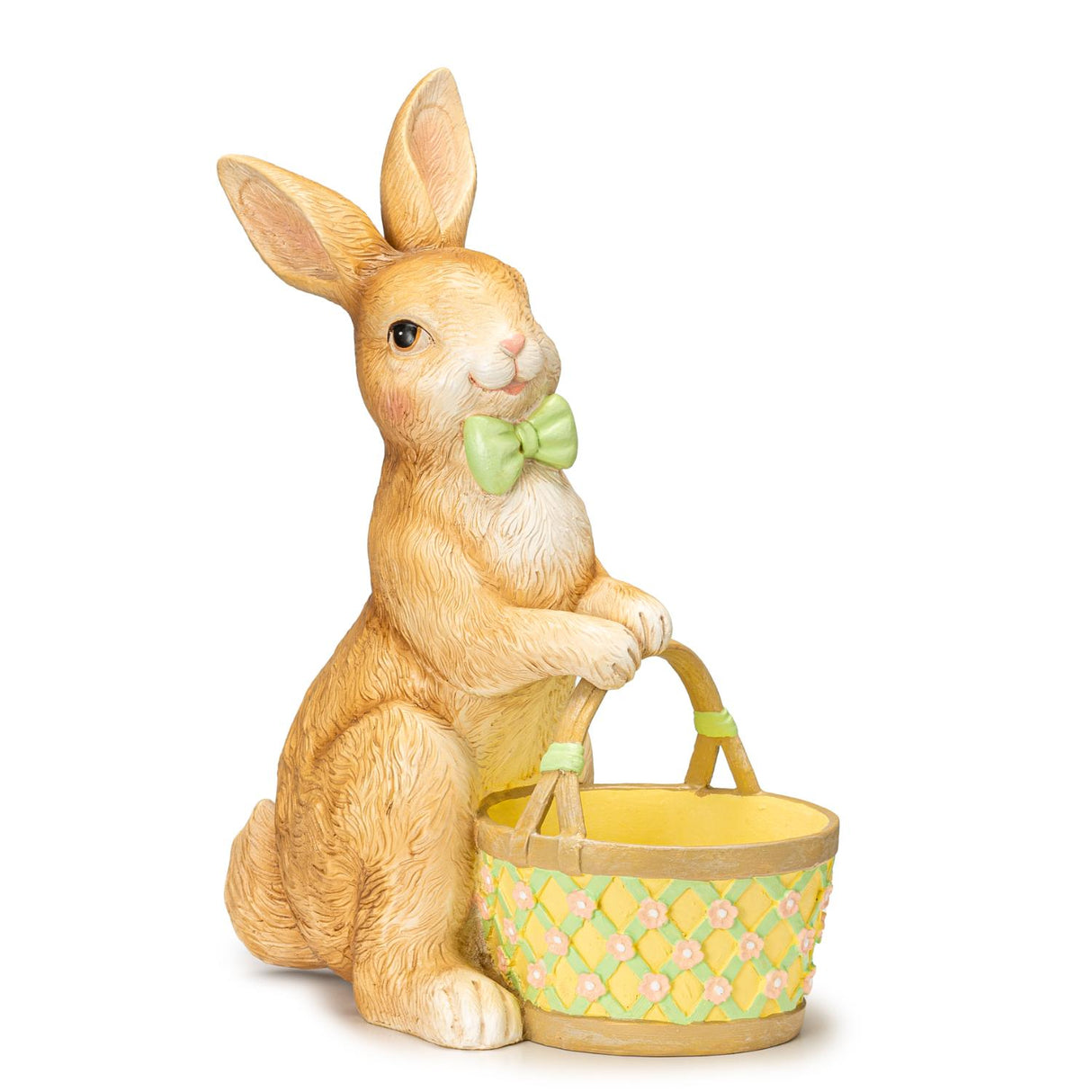 PALAIS ROYAL Coniglietto Pasquale con Cesto 24x33cm Crema Resina