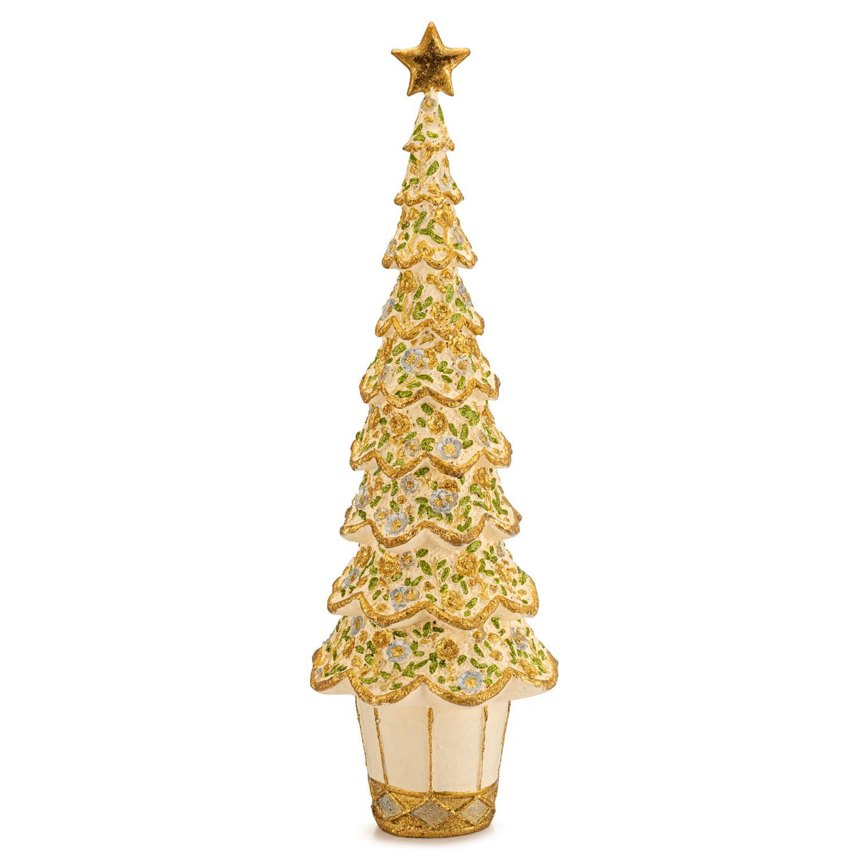 PALAIS ROYAL Albero di Natale Decorazione Natalizia 43cm Oro Resina
