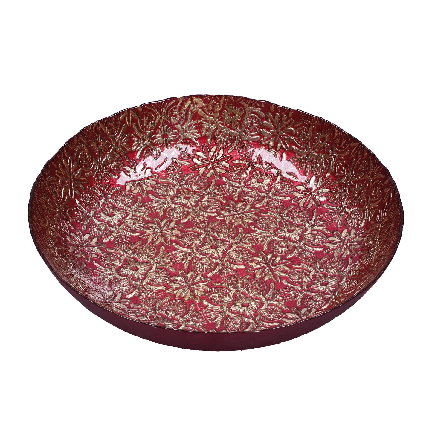 RITUALI DOMESTICI - Beatrice Centrotavola Ciotola Rosso Oro Vetro 40cm