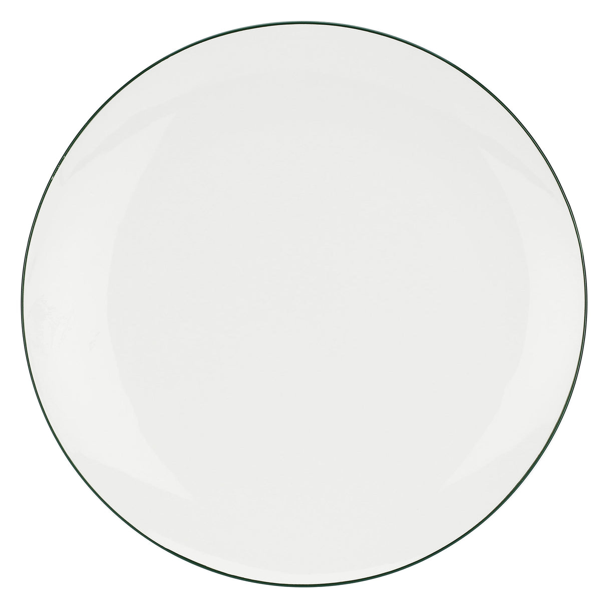 LA PORCELLANA BIANCA Dintorno Table Service Plate Set 18 Pieces White Porcelain Green Edge
