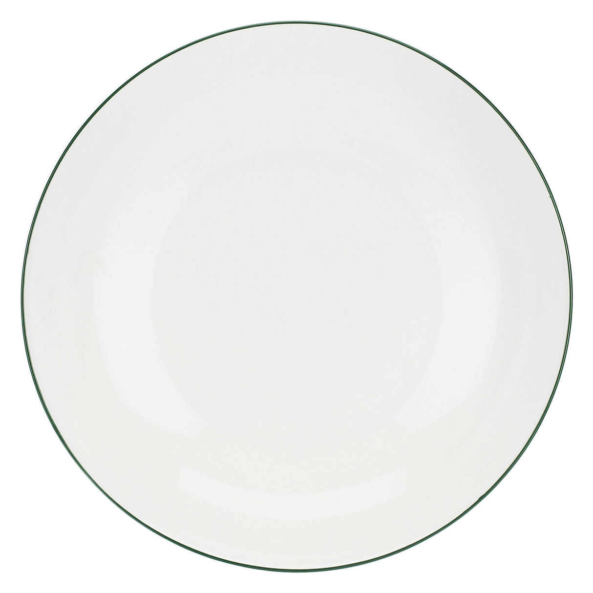LA PORCELLANA BIANCA Dintorno Table Service Plate Set 18 Pieces White Porcelain Green Edge