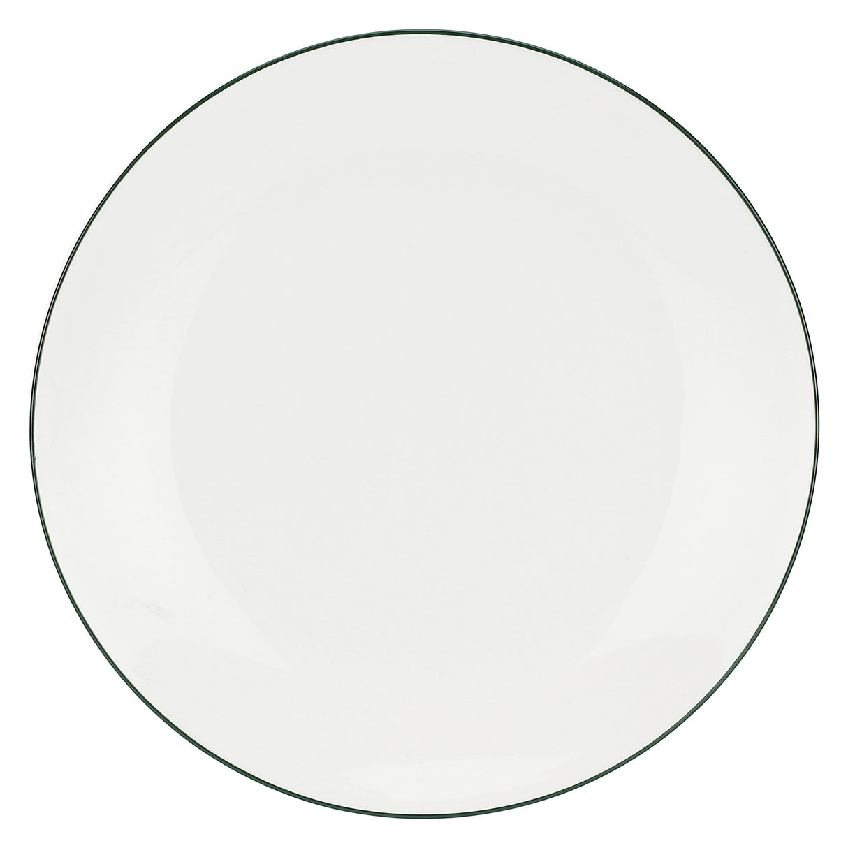 LA PORCELLANA BIANCA Dintorno Table Service Plate Set 18 Pieces White Porcelain Green Edge