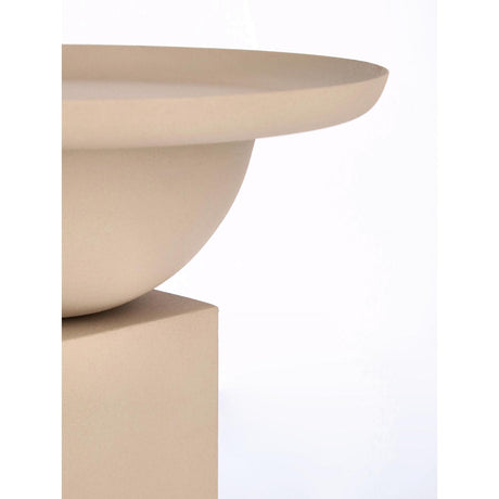 BIZZOTTO Tavolino da Caffè Soggiorno Salotto Aka in Acciaio 41,5x40,5cm Beige