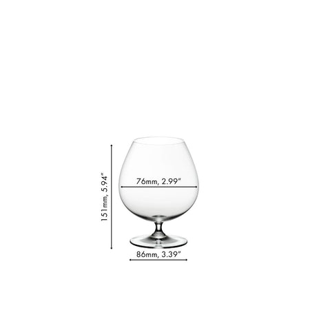 RIEDEL Vinum Calice Bicchiere da Brandy Set 2 Pezzi 885ml Cristallo