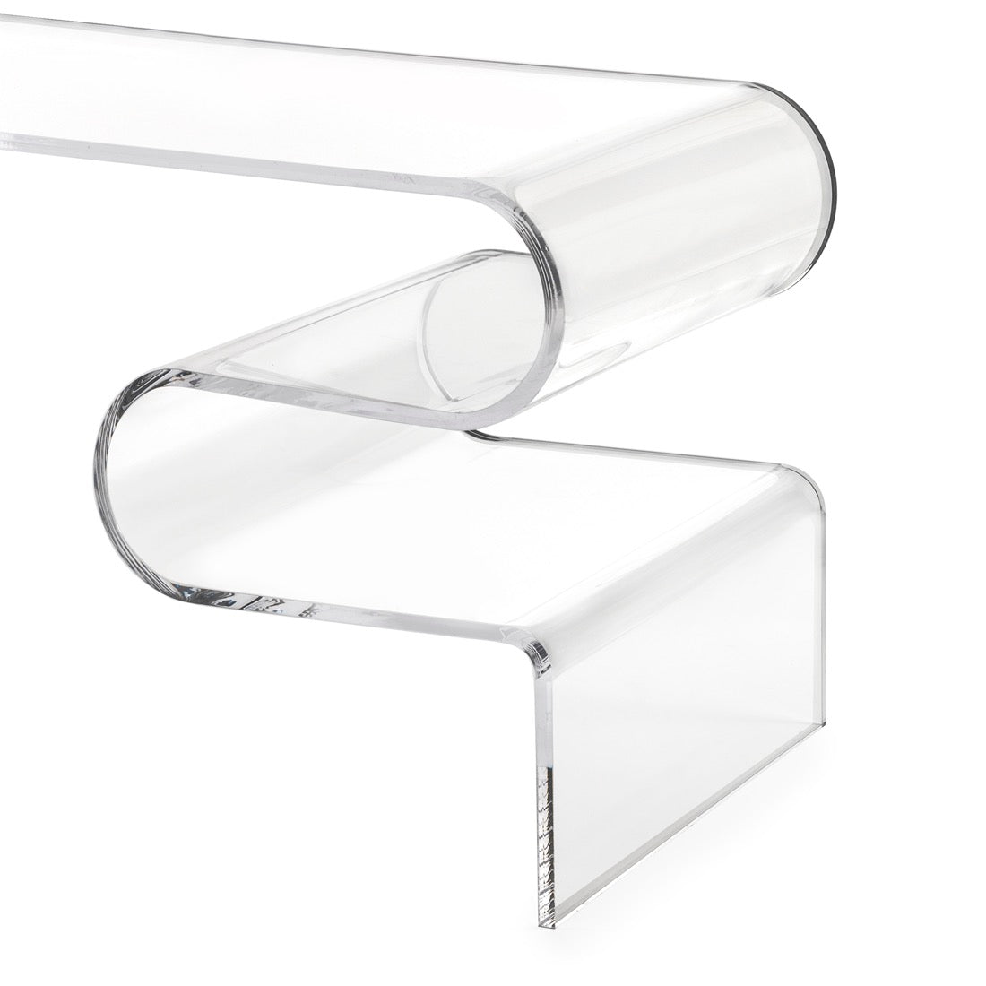 iPLEX Curvy Table Living Room Coffee Table in Plexiglass Made in Italy 40x76x42cm Transparent