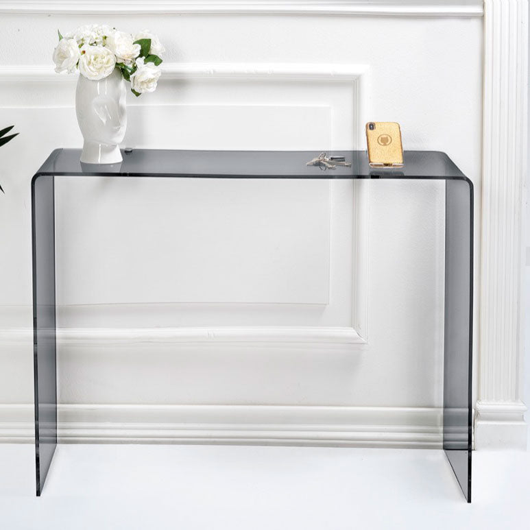 iPLEX Milvio Consolle in PMMA 75x100cm Fumè Trasparente Made in Italy