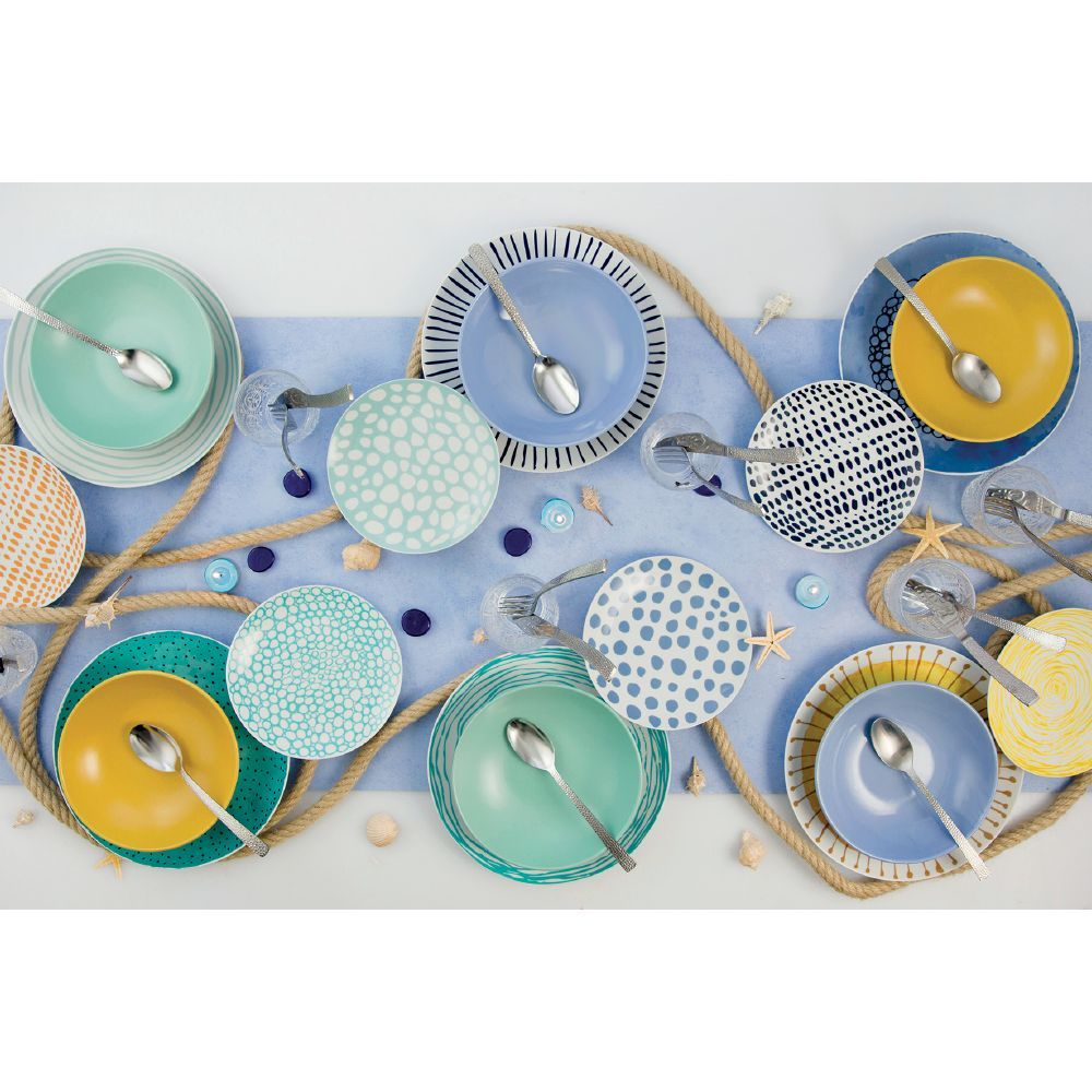 VILLA D'ESTE HOME TIVOLI Marea Servizio Tavola Set Piatti 18 Pezzi Porcellana