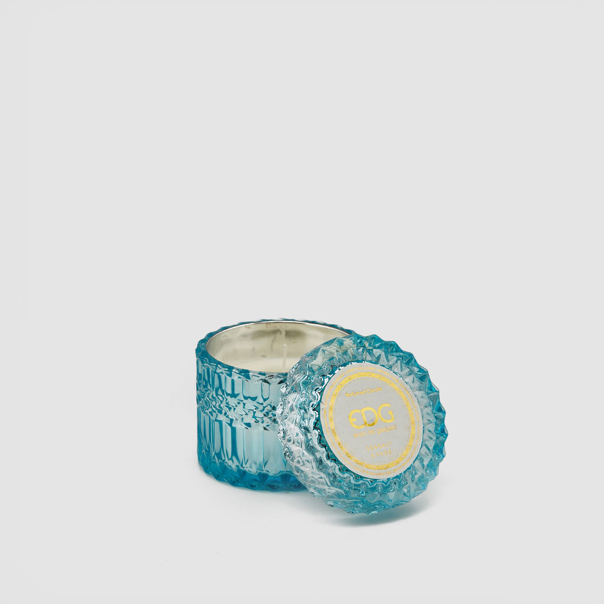 EDG Enzo De Gasperi Crystal Scented Candle 8.5cm Blue Sea Salt and Sage